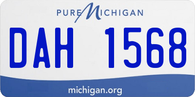 MI license plate DAH1568
