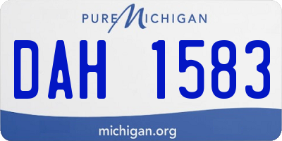 MI license plate DAH1583
