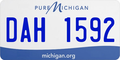 MI license plate DAH1592