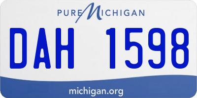MI license plate DAH1598