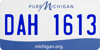 MI license plate DAH1613