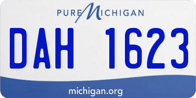 MI license plate DAH1623