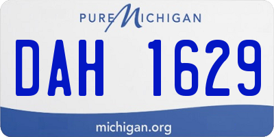 MI license plate DAH1629