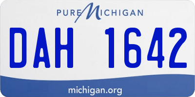 MI license plate DAH1642
