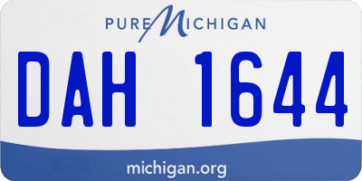 MI license plate DAH1644