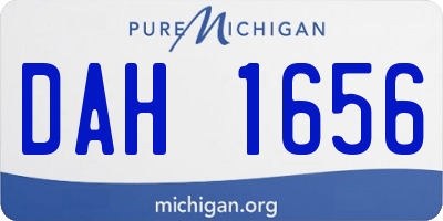 MI license plate DAH1656