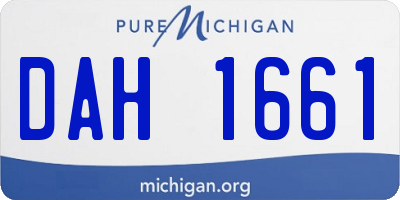 MI license plate DAH1661