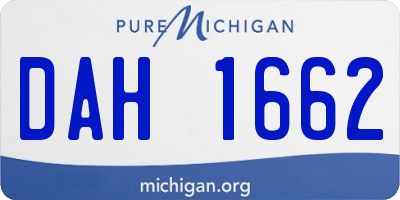 MI license plate DAH1662