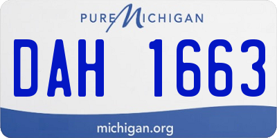 MI license plate DAH1663
