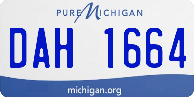 MI license plate DAH1664