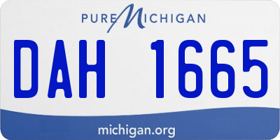 MI license plate DAH1665