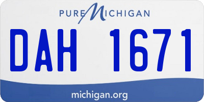 MI license plate DAH1671