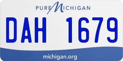 MI license plate DAH1679