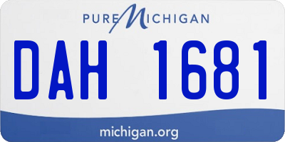 MI license plate DAH1681