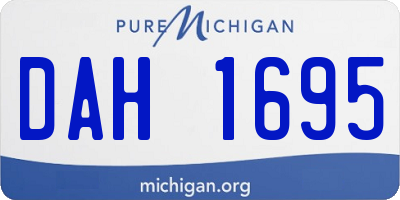 MI license plate DAH1695