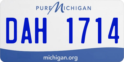 MI license plate DAH1714
