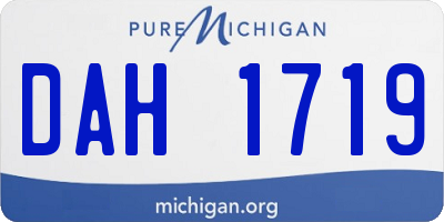 MI license plate DAH1719