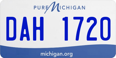 MI license plate DAH1720