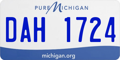 MI license plate DAH1724