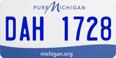 MI license plate DAH1728