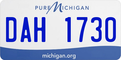 MI license plate DAH1730