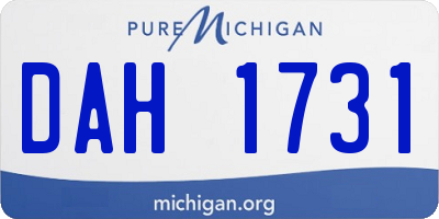 MI license plate DAH1731