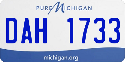 MI license plate DAH1733