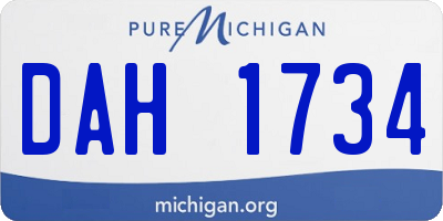 MI license plate DAH1734