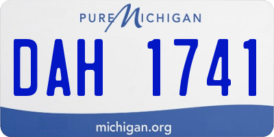 MI license plate DAH1741
