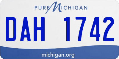 MI license plate DAH1742
