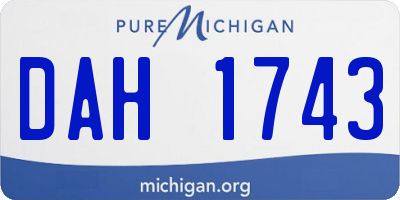 MI license plate DAH1743