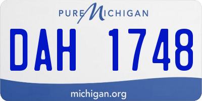 MI license plate DAH1748