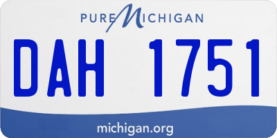 MI license plate DAH1751