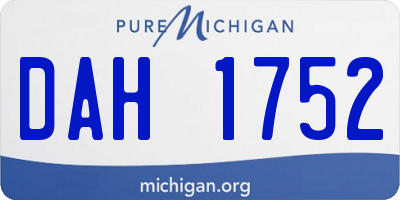 MI license plate DAH1752
