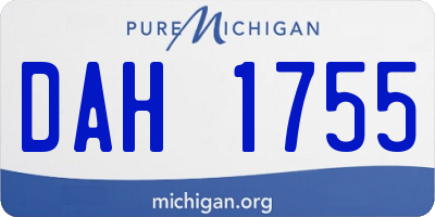 MI license plate DAH1755