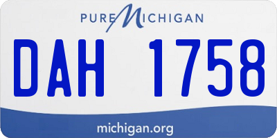 MI license plate DAH1758