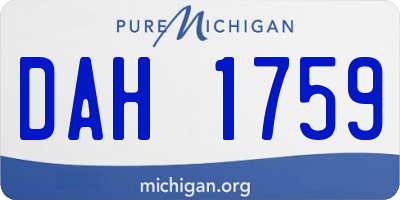 MI license plate DAH1759