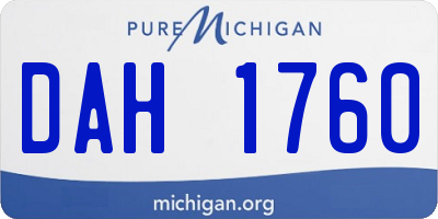 MI license plate DAH1760