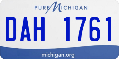 MI license plate DAH1761