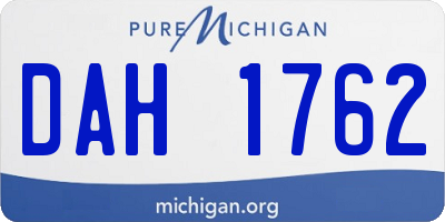 MI license plate DAH1762