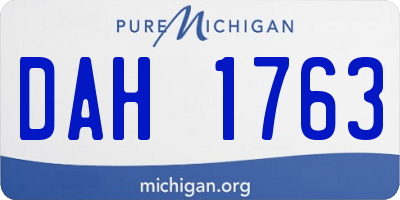 MI license plate DAH1763