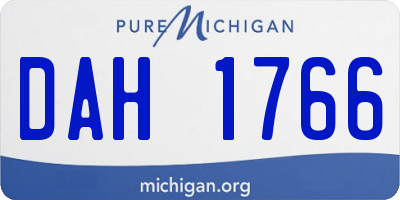 MI license plate DAH1766