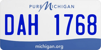 MI license plate DAH1768