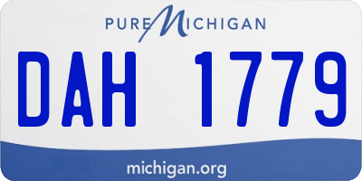 MI license plate DAH1779