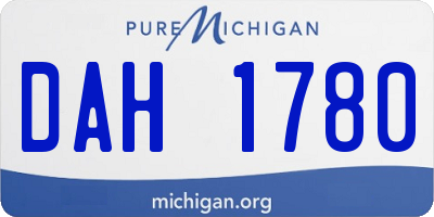 MI license plate DAH1780