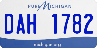 MI license plate DAH1782