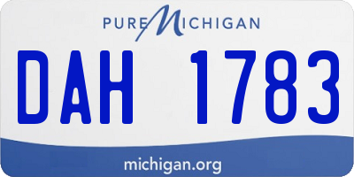 MI license plate DAH1783