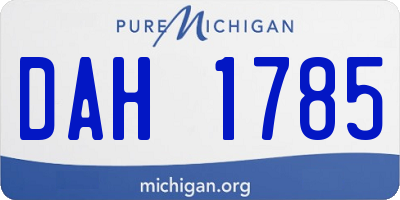 MI license plate DAH1785