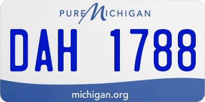 MI license plate DAH1788