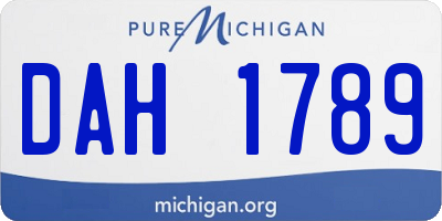 MI license plate DAH1789